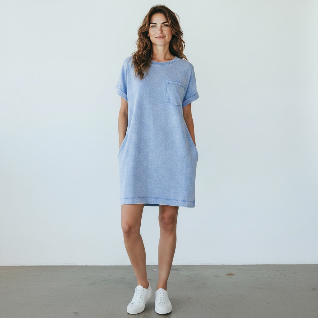 Cornflower Blue Zenana Women-Dresses/Rompers, Large